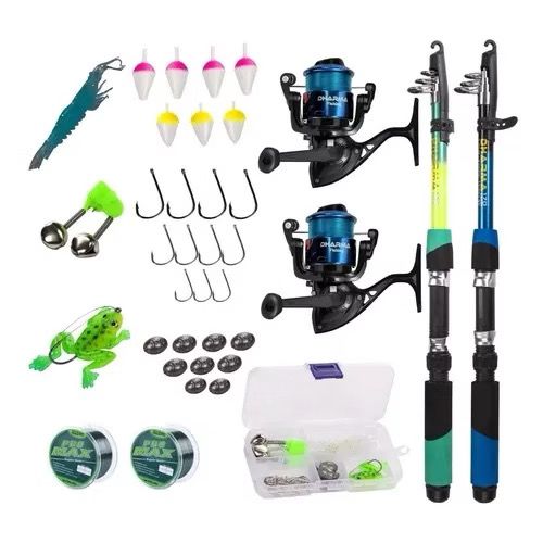 KIT BARATO | 2 Varas + 2 Molinetes + 1 Estojo Promoção